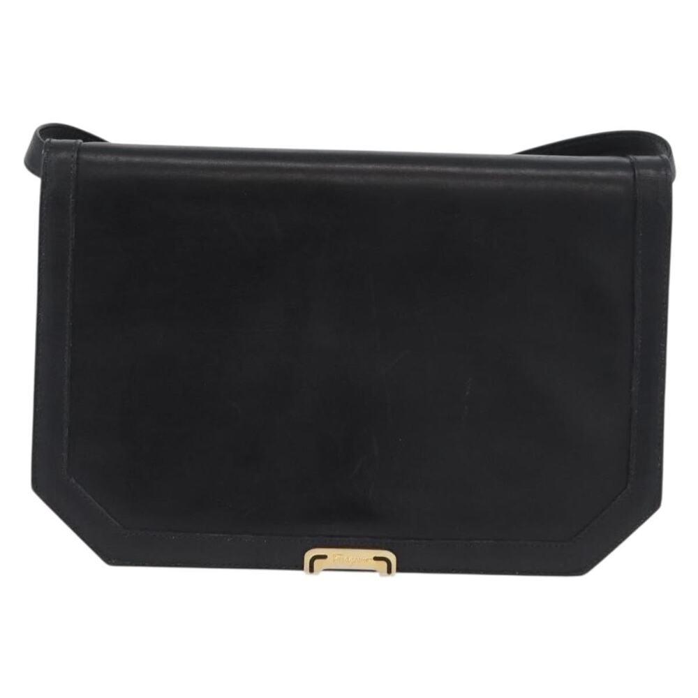 Salvatore Ferragamo Leather Shoulder Bag Black